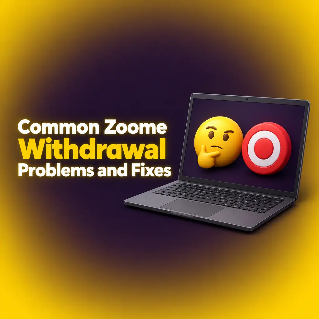 Checklist of six common Zoome withdrawal problems with fixes, including pending requests, verification and limits