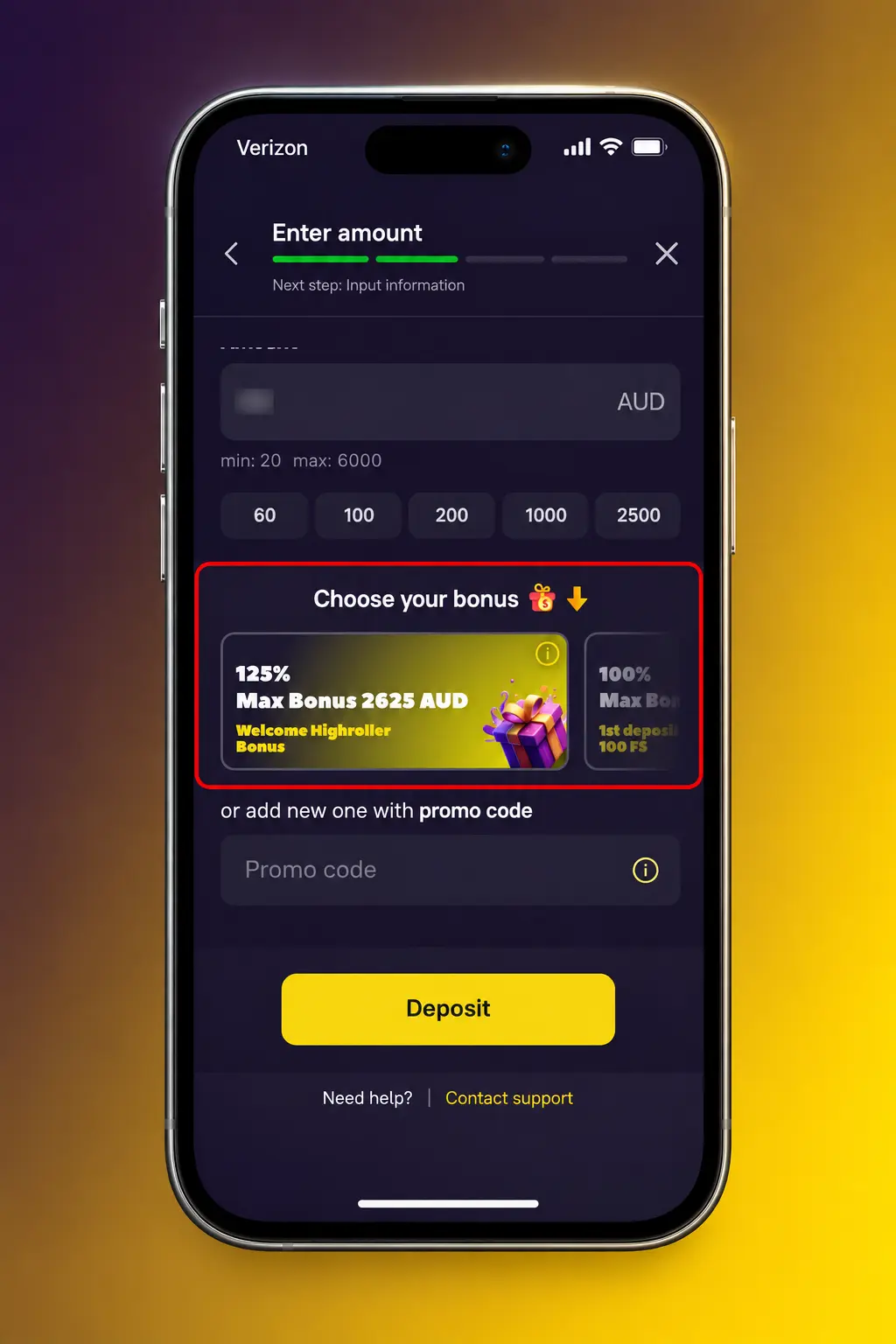 Screenshot of the Zoome sign-up page showing the Register button and steps to claim the bonus in AUD