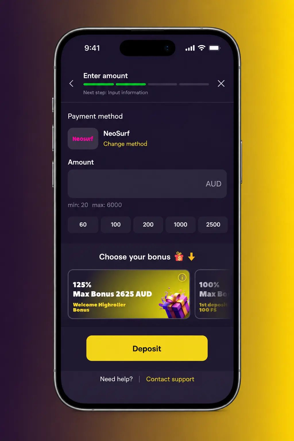 Screenshot of the Zoome registration steps for claiming the welcome bonus, from sign-up form to bonus account Correction: here is the final alt text only. Zoome registration screenshot showing the six steps to sign up, deposit and claim your welcome bonus
