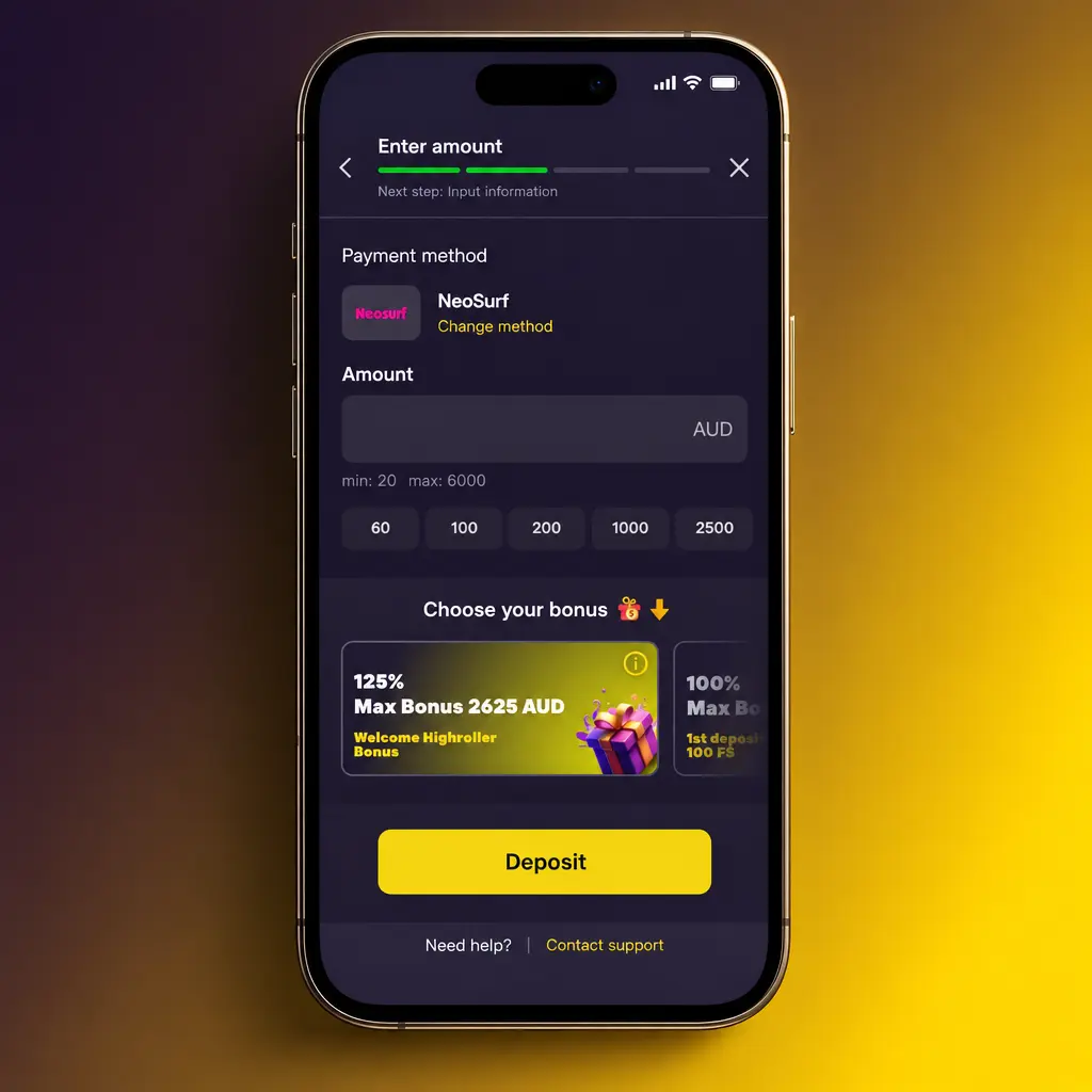 Screenshot of the Zoome welcome bonus steps: sign up, deposit in AUD, choose a bonus and check wagering progress