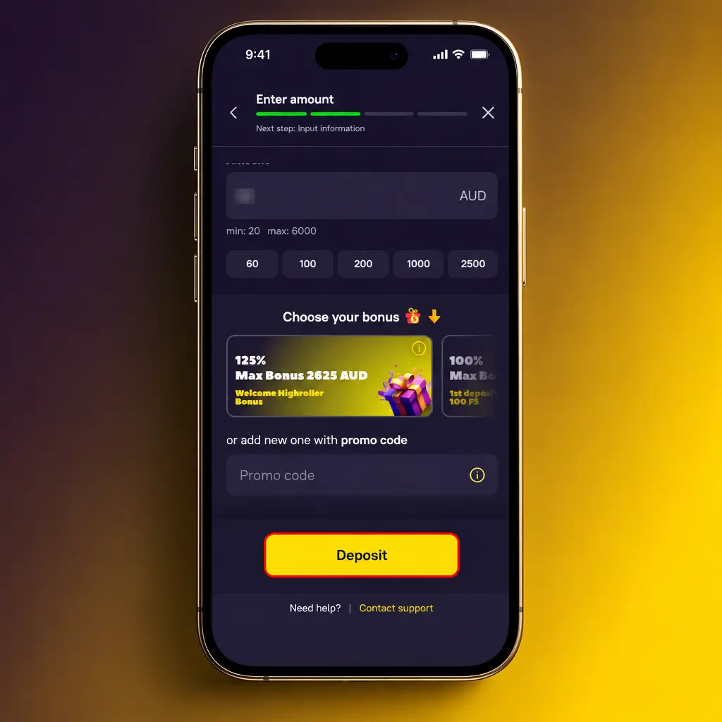 Four-step guide to claiming the Zoome welcome bonus: sign up, deposit in AUD, choose a bonus, check status