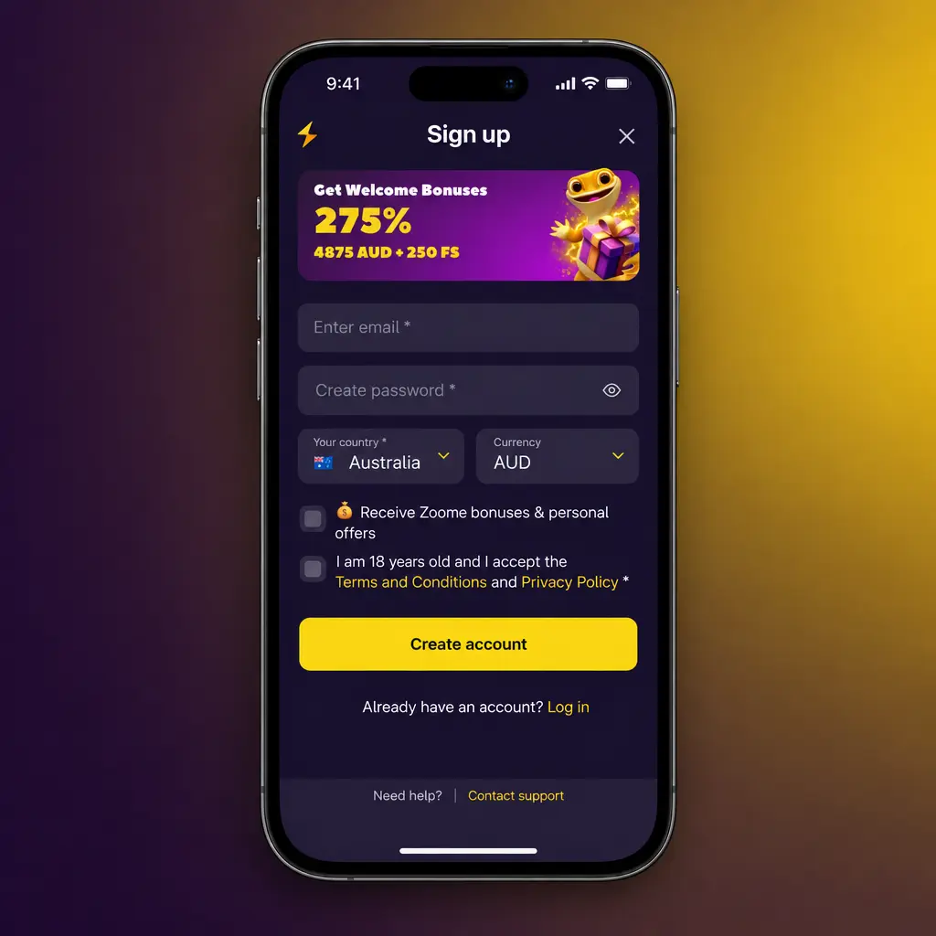 Zoome deposit screen showing payment methods like Visa, Mastercard, bank transfer and crypto for funding your balance