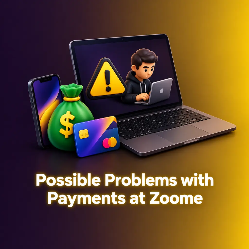 Troubleshooting guide for common Zoome payment issues, including declined cards, pending withdrawals and crypto deposits