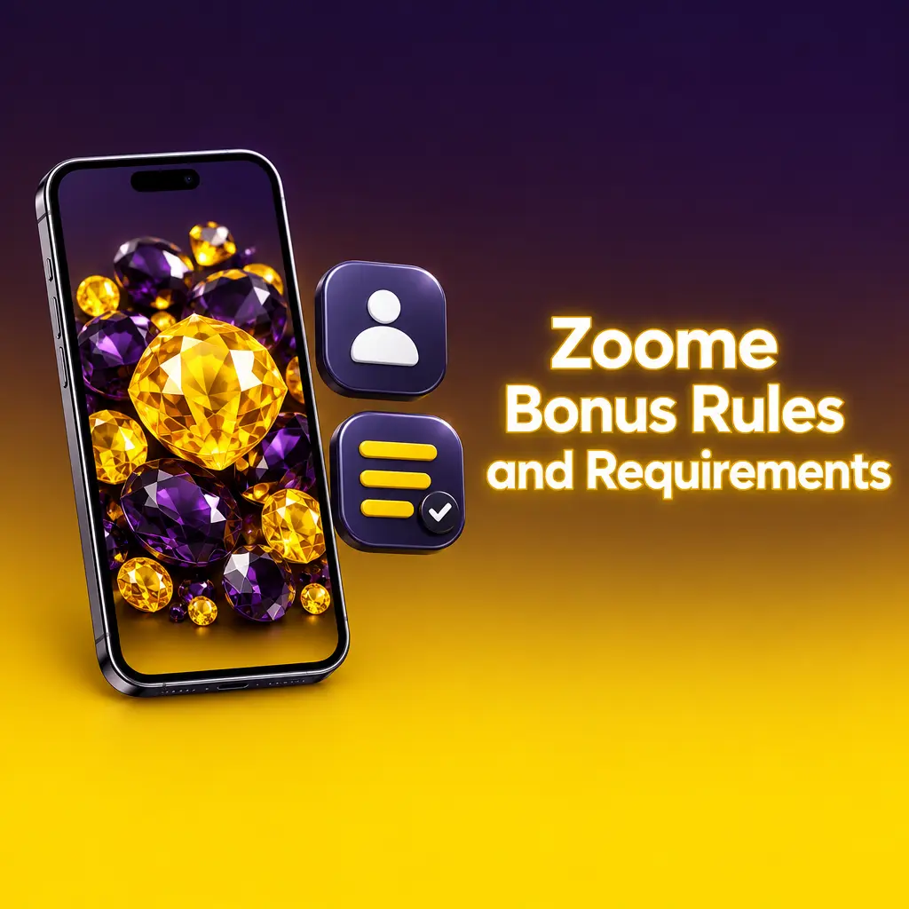 Checklist of Zoome casino bonus rules covering age, minimum deposit, wagering requirements, expiry and eligible games