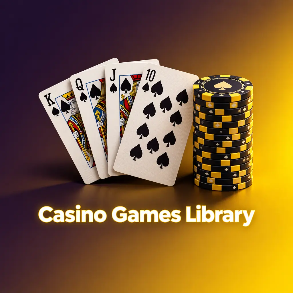 Online casino games library showing pokies, jackpot slots, roulette, blackjack, baccarat and live dealer tables