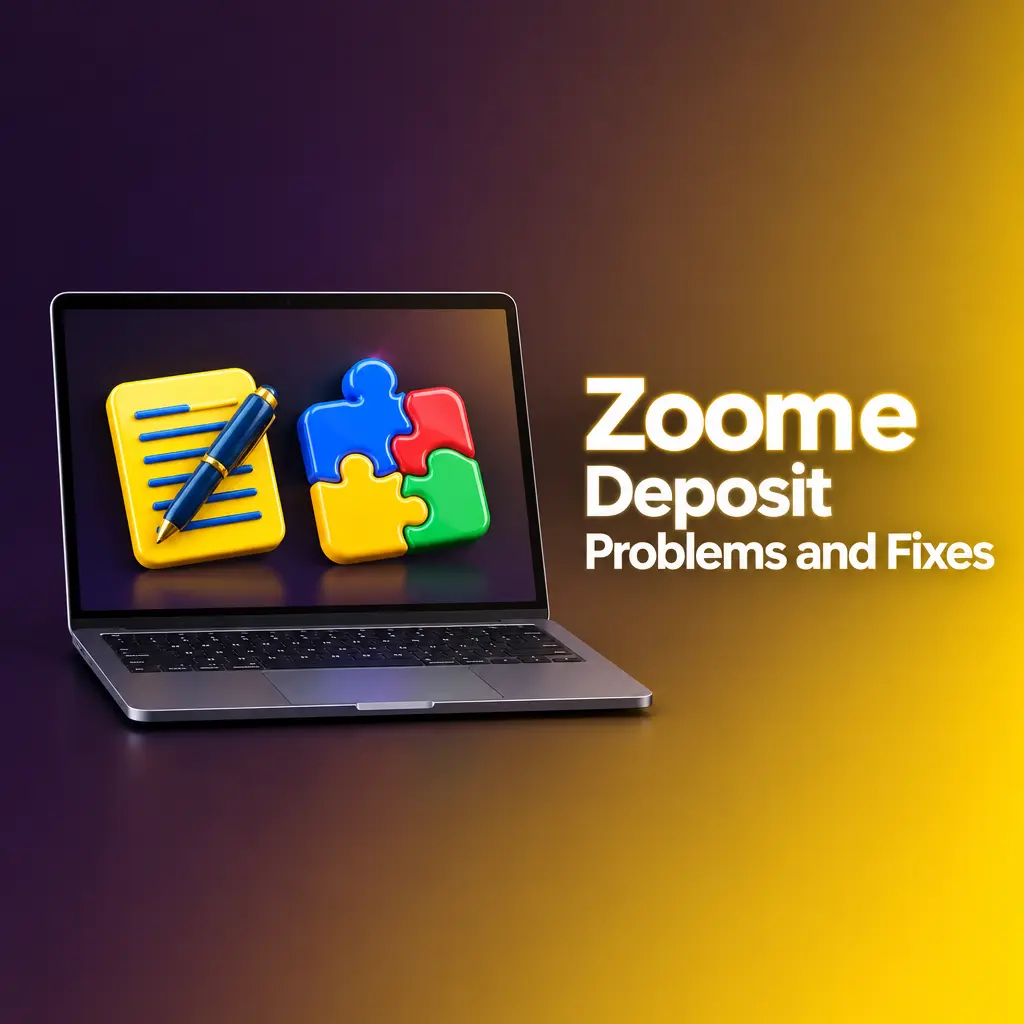 Checklist of 5 common Zoome deposit problems and fixes, including declined cards, minimum amounts and wrong crypto networks